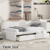 Bellemave® Twin Size Upholstered Daybed with 2 Drawers - Bellemave